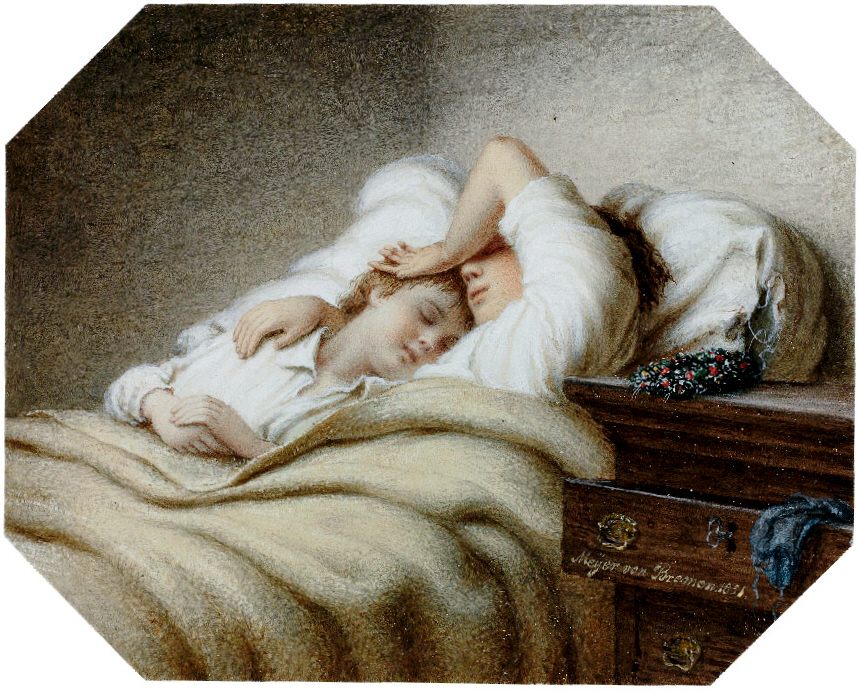 Johann Georg Meyer von Bremen’s 1851 painting Sleeping Sisters.