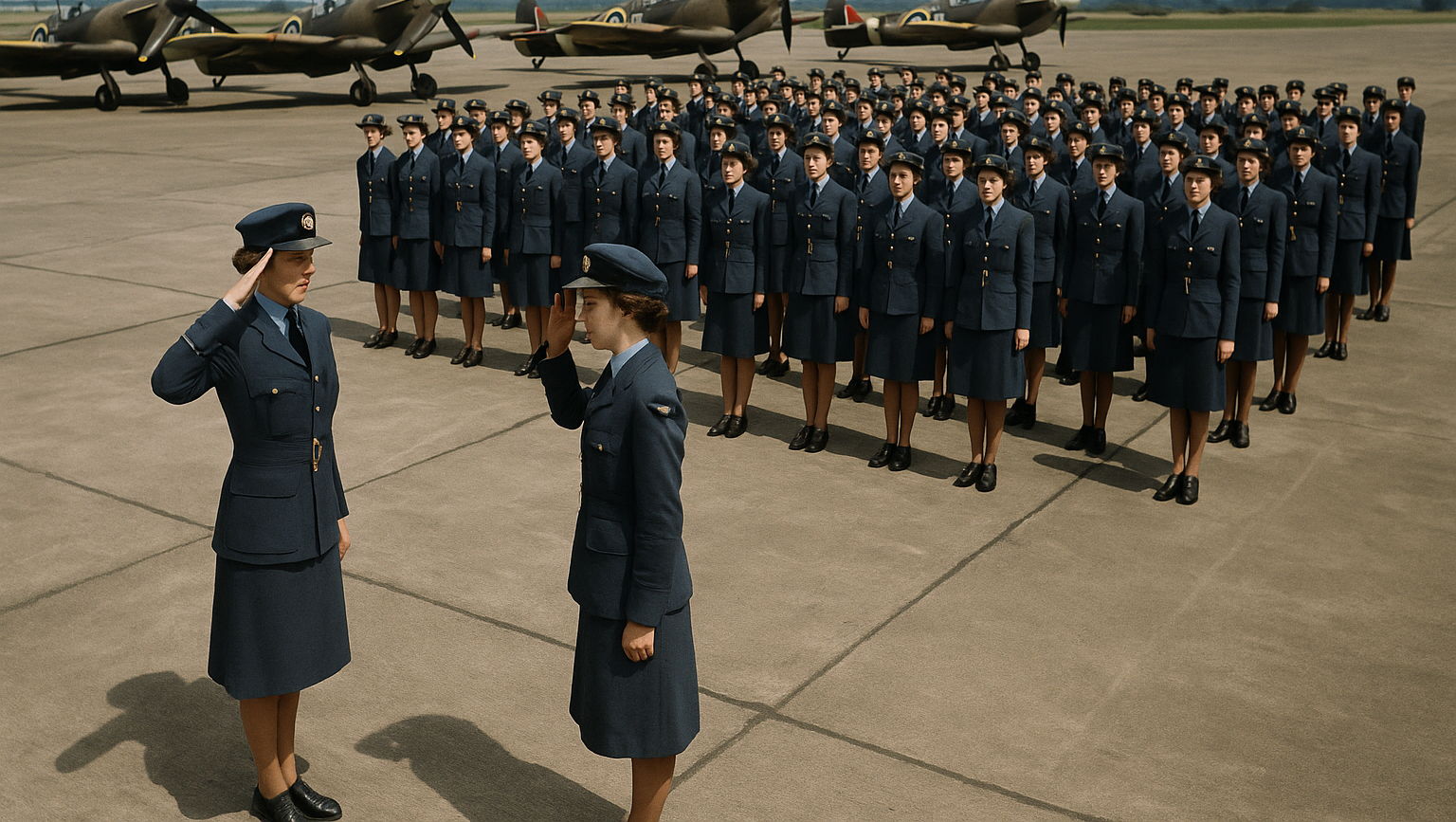 British WAACs on airfield