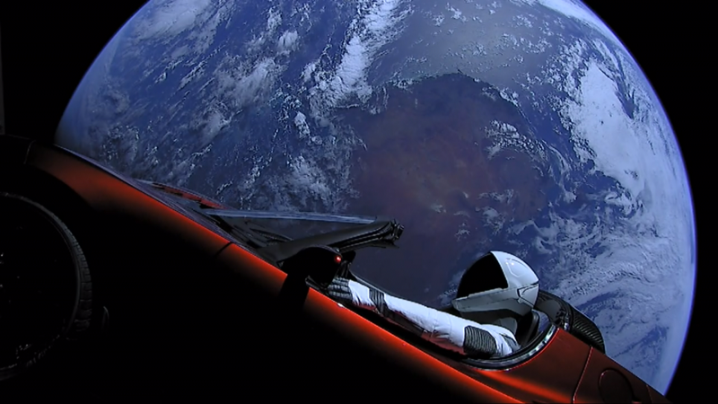 6.2.2018 Tesla Roadster in orbit